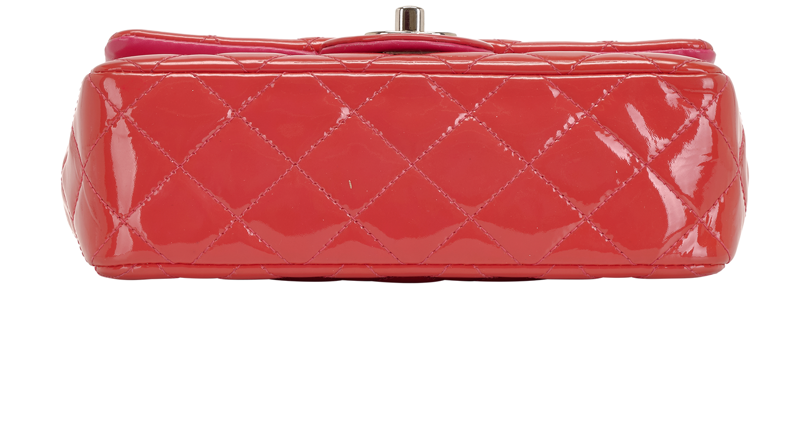 Mini Rectangular Flap, &pound;3,400, Handbags, Red, Patent Leather, Top view